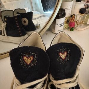 Heart Embroidered Converse High-Top Sneakers